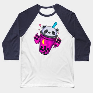 Starry Panda Bubble Tea - Pink Panda Baseball T-Shirt